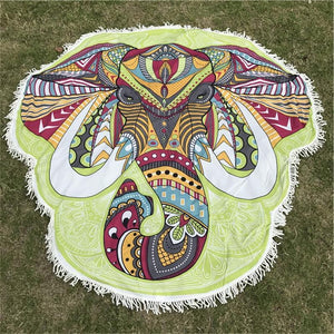 Colorful Elephant Mandala Blanket