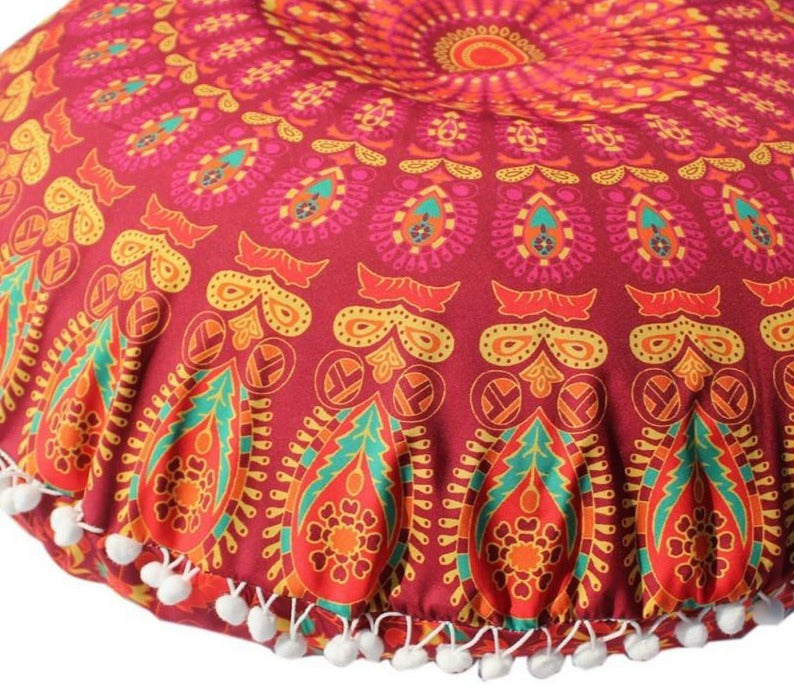 Mandala Round Pillow Cover