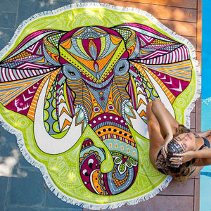 Open image in slideshow, Colorful Elephant Mandala Blanket
